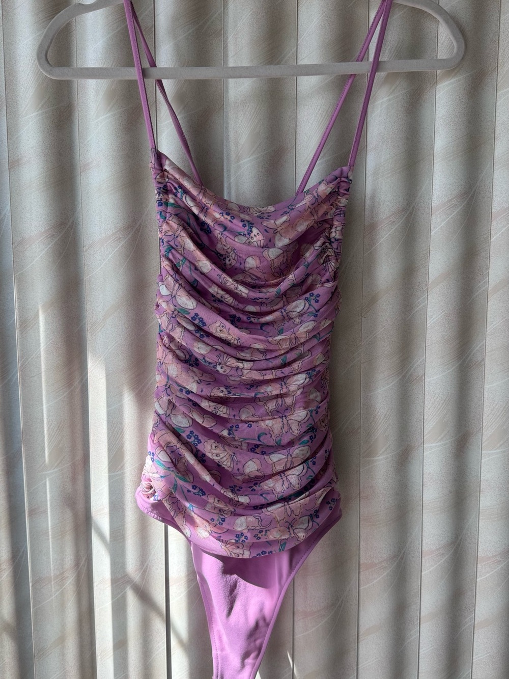 Free People Sleeveless Ruched Floral Bodysuit
